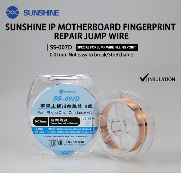 SUNSHINE SS-007D IPHONE PCB FINGERPRINT REPAIR JUMP WIRE/0.01MM